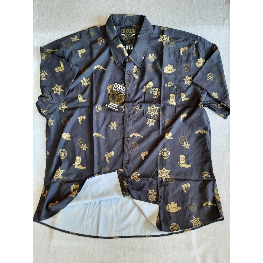 Dixxon Flannel Co. Men 4X THE 1876 V-Twin Visionary Party Shirt Button SS Pocket
